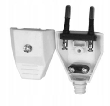 ПЛОСКАЯ ВИЛКА 230В ПРЯМАЯ БЕЛАЯ, ВИТАЯ, СЪЕМНАЯ