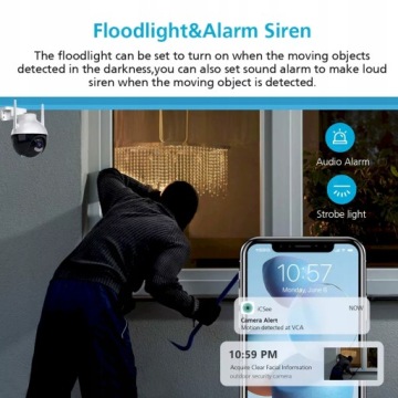 НАРУЖНАЯ ВРАЩАЮЩАЯСЯ КАМЕРА WiFi 5x ZOOM 8MPx 4K