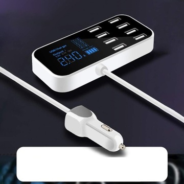 АВТОМОБИЛЬНОЕ ЗАРЯДНОЕ УСТРОЙСТВО 8IN1 8XUSB МНОГОПОРТОВОЙ ИСТОЧНИК ПИТАНИЯ С ЖК-ДИСПЛЕЕМ