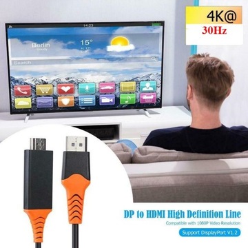 Кабель DisplayPort-HDMI, 2,0 м, 4K 2K