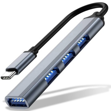 ADAPTER RODZIELACZ ROZGAŁĘŹNIK PRZEJŚCIÓWKA SPLITTER USB-C 3.1 OTG 4x USB-A