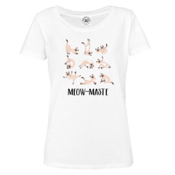 DAMSKA KOSZULKA FITNESS YOGA MEDYTACJA KOTY MEOW