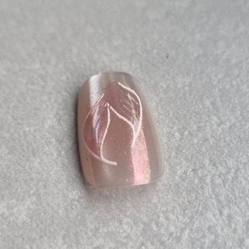 Paznokcie Sztuczne Tipsy Różowe Perłowe Ogon Syreny Pink Siren