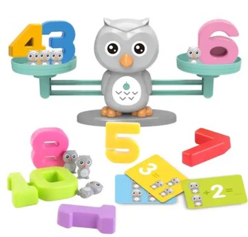 УЧИМСЯ СЧИТАТЬ СОВУ Развивающая игра Баланс Весы Сова, гири, математика