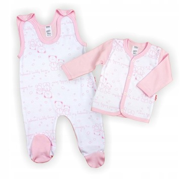 КОМПЛЕКТ комбинезон+куртка, Мишки Тедди, РОЗОВЫЙ, 74 КЛЕКЛЕ