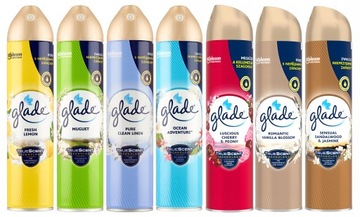 GLADE Odświeżacze MIX Konwalia Piwonia Cytryna Ocean Wiśnia Jaśmin 300ml