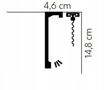 Listwa karniszowa maskownica osłona karnisza QL056 55 x 179mm dł. 2,4m