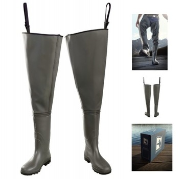kalosze wędkarskie długie WODERY z klamrą zielone PVC WADERS R. 43