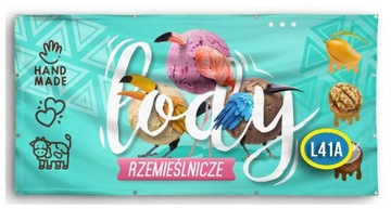 Gotowe Baner REKLAMA 2mx1m -Lody Gałkowe Kręcone