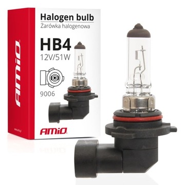 ŻARÓWKA HB4 9006 SAMOCHODOWA HALOGENOWA AMiO 12V 51W P22d Z HOMOLOGACJĄ