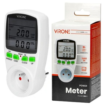 WATOMIERZ LICZNIK ZUŻYCIA ENERGII ELEKTRYCZNEJ LCD