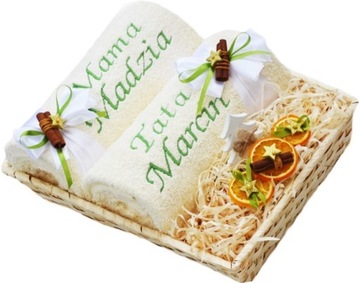 PREZENT na ŚWIĘTA Ręczniki z Haftem dla Teściów