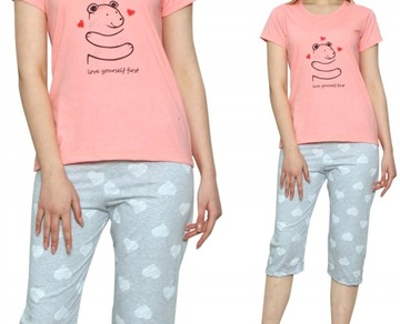 ЖЕНСКАЯ ПИЖАМА ИЗ ХЛОПКОВОГО РУКАВА 3/4 КАЧЕСТВЕННАЯ