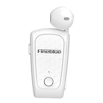 Klips na zwijanym kablu Bluetooth Bezprzewodowe słuchawki do telefonu komórkowego Białe