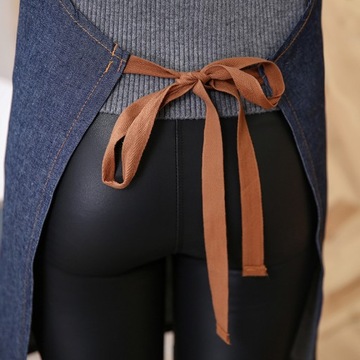 РЕГУЛИРУЕМЫЙ ДЖИНСОВЫЙ ФАРТУК МОДНЫЙ РАБОЧИЙ ФАРТУК С ШЕЙНЫМ КАРМАНОМ