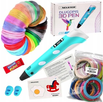 MAGICZNY DŁUGOPIS 3D DRUKARKA ZESTAW DLA DZIECI 2 GENERACJA + FILAMENT 150M