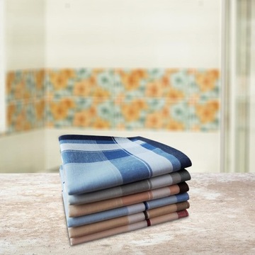 6 хлопковых мужских носовых платков, квадратные платки-банданы премиум-класса, 40x40 см, мужские