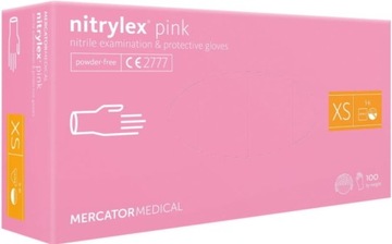 Rękawiczki Mercator Medical Nitrylex Pink r. XS
