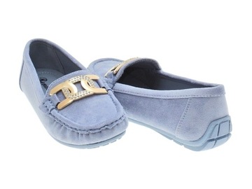 DAMSKIE ZAMSZOWE MOKASYNY blue r.41