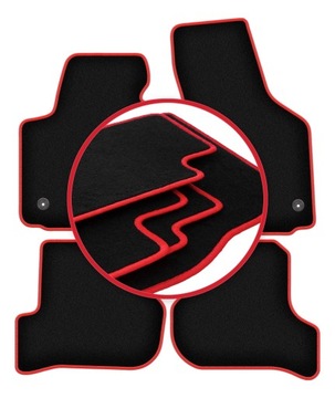 Dywaniki welurowe RED-LUX do SEAT LEON 2 II 05-12