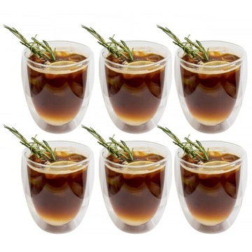 SZKLANKI KUBKI TERMICZNE Z PODWÓJNYM DNEM 6x350ml