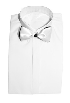 ЭЛЕГАНТНАЯ БЕЛАЯ РУБАШКА ДЛЯ МАЛЬЧИКОВ С ГАЛСТКОМ-БАБОЧКОЙ 140