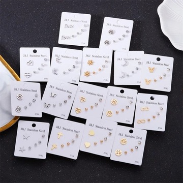 Stainless Steel Gold Color Mini Stud Earrings Cute