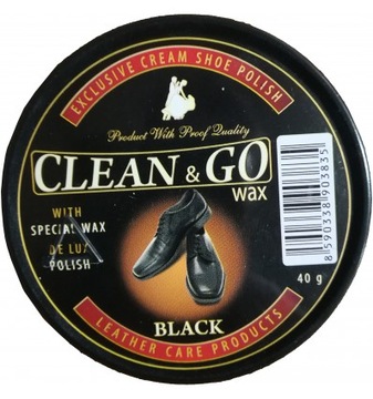 Clean & Go Wax Czarna Pasta do Butów 40 g