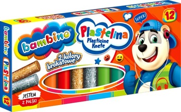 PLASTELINA SZKOLNA 12 KOLORY BAMBINO-1710