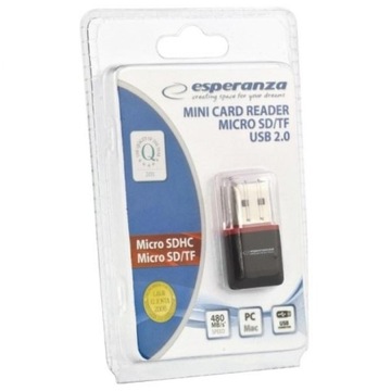 Кардридер Esperanza EA134K Внешний MicroSD, MicroSDHC