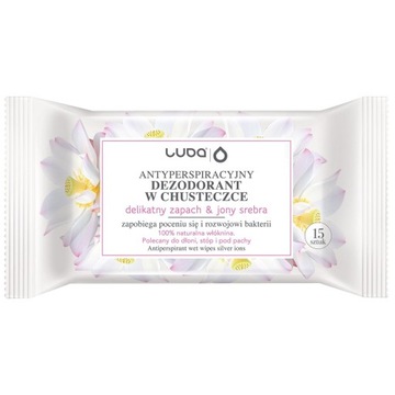 LUBA CHUSTECZKI ANTYPERSPIRACYJNE DEZODORANT W CHUSTECZCE JONY SREBRA 15SZT
