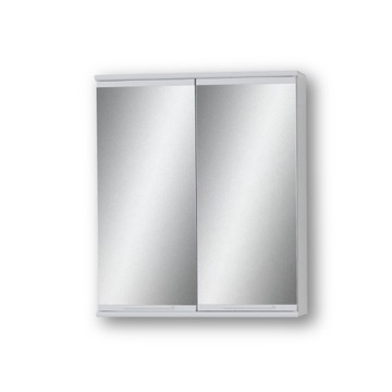 Metalowa, biała szafka łazienkowa z lustrem 46/40