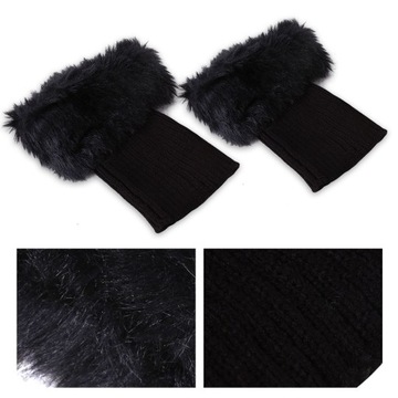 GETRY DAMSKIE CIEPŁE CZARNY OCIEPLACZE NA NOGI