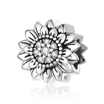 Charms Srebro 925 Słońce z Cyrkoniami Jesteś Moim Słońcem Zawieszka Charms