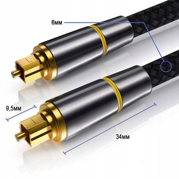 Цифровой оптический кабель SPDIF Toslink TT, 2 метра