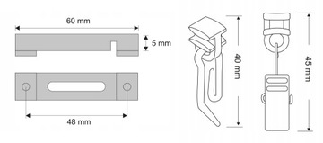 ДВУХМЕСТНЫЙ ПЛАНШИНА ДЛЯ КВАРТИРЫ АЛЮМИНИЕВАЯ ПОТОЛОЧНАЯ рейка 180см KOWALSKI