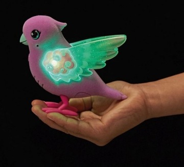 ИНТЕРАКТИВНАЯ ПТИЦА С РОЗОВЫМИ СВЕТЯЩИМИСЯ КРЫЛЬЯМИ ПОЕТ Маленькие живые питомцы