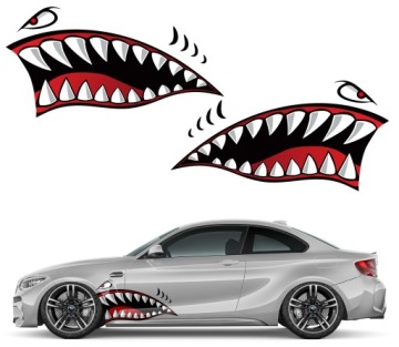 2x Samolepka na auto Hrozivý Žralok Shark 55x108
