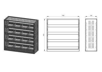 Полка для установки автомастерской 110х110Х39 М-Р-39-110-4П-1Л