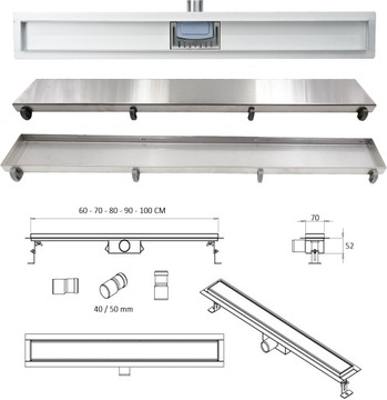 Линейный трап SANITLINE CERAMIC 120см ДЛЯ ПЛИТКИ