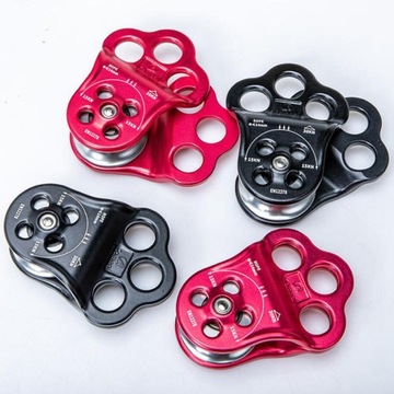 Альпинистский блок 30KN, Фиксированный одинарный блок для скалолазания, Черный