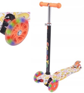 ТРЕХКОЛЕСНЫЙ БАЛАНСИРОВАННЫЙ САМОКАТ СО СВЕТОДИОДНЫМИ КОЛЕСАМИ ГРАФИТТИ