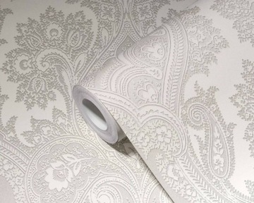 TAPETA NA FLIZELINIE ORNAMENT SZARY 38708-4