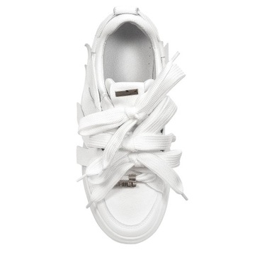 Eksbut Sneakersy półbuty skórzane na platformie białe 2F-7033-L91/L91 r.38