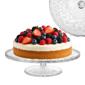 Patera talerz na ciasto owoce tort szklany Altom Design Flora 28 cm Prezent