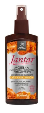 JANTAR MGIEŁKA CHRONIĄCA PRZED SŁOŃCEM Z WYCIĄGIEM Z BURSZTYNU