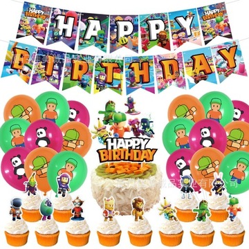 Stumble Guys Balloon Party Zestaw dekoracji urodzinowych