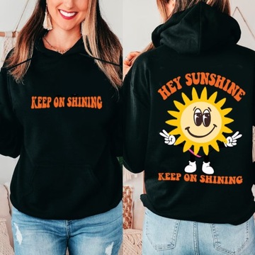 Czarna Bluza z kapturem Słoneczko Hey Sunshine M
