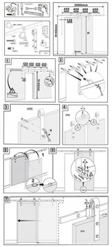 АМАРНАЯ ДВЕРЬ СИСТЕМА РАЗДВИЖНЫХ ДВЕРЕЙ КОМПЛЕКТ ФУРНИТУРЫ 2M LOFT RETRO BARNDOOR