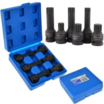 ТОРЦЕВЫЕ КЛЮЧИ ДЛЯ СТУПИЦЫ ПОДВЕСКИ ЗВЕЗДОЧНАЯ ШПИНКА M14 M16 M18 КОМПЛЕКТ 1/2